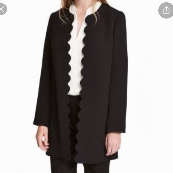 H&M Jackets & Blazers - Long black blazer - scalloped lapel